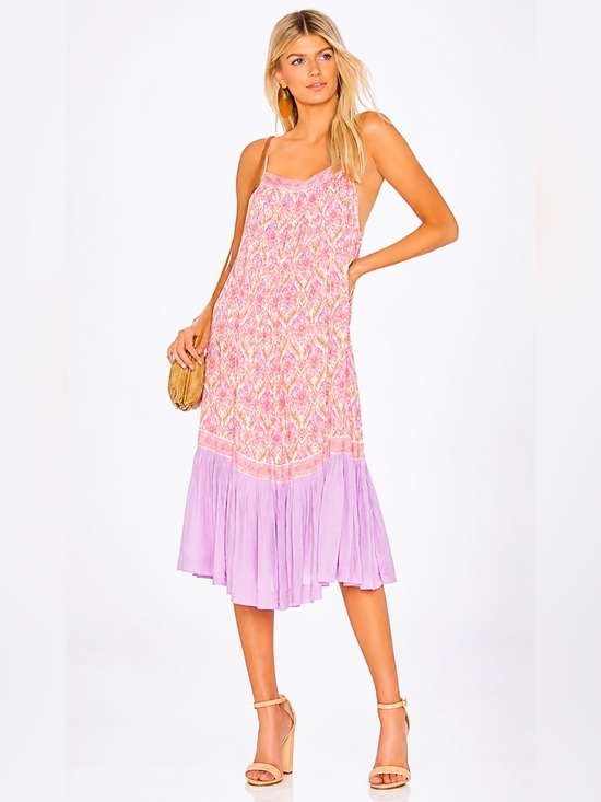 Spell Dresses & Skirts - Spell Pink & Lavender Printed Midi Dress